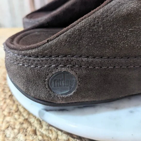 FITFLOP Gogh Clogs Suede Chocolate Brown Womens Size 9 Fits more like a size 8 - Picture 3 of 6